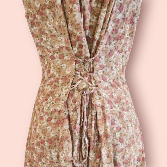 VTG Marnie West cottage core rustic coquette romantic floral maxi dress size 13 - Picture 4 of 8